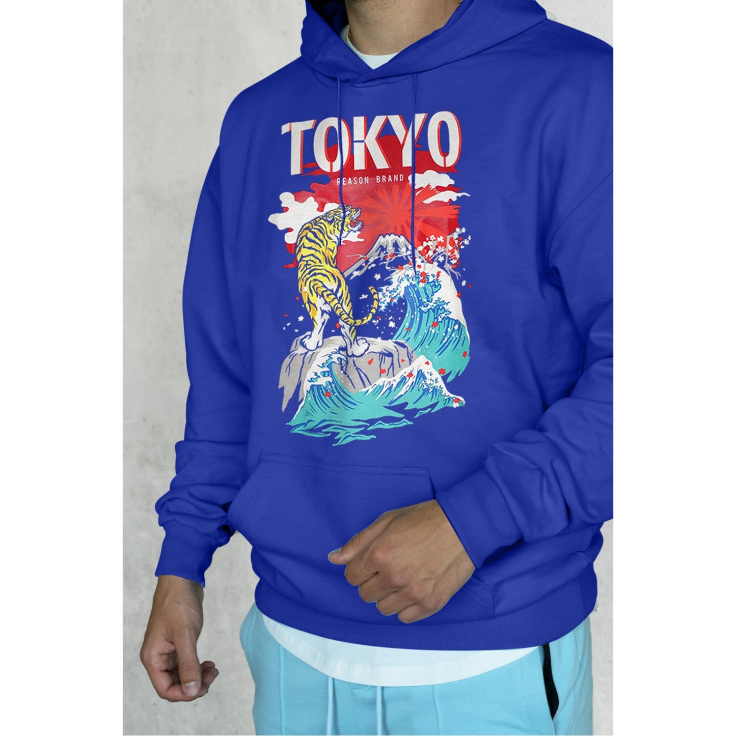 Trendy Japanese Print Casual Long Sleeve Hoodie