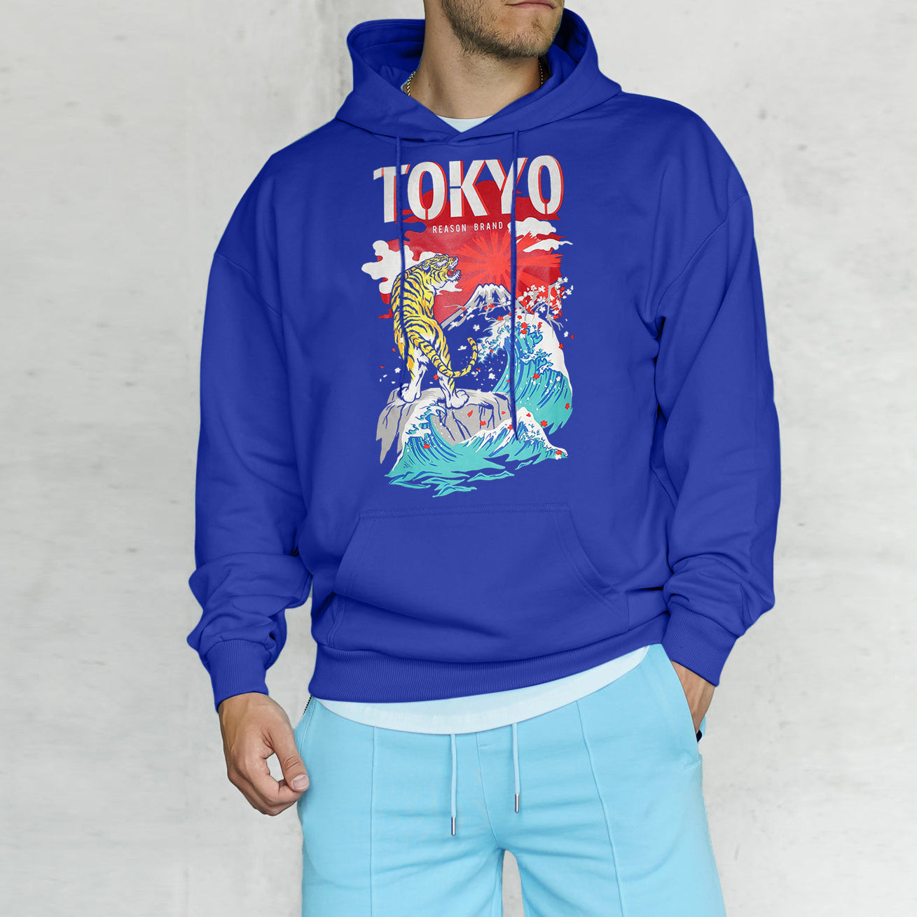 Trendy Japanese Print Casual Long Sleeve Hoodie