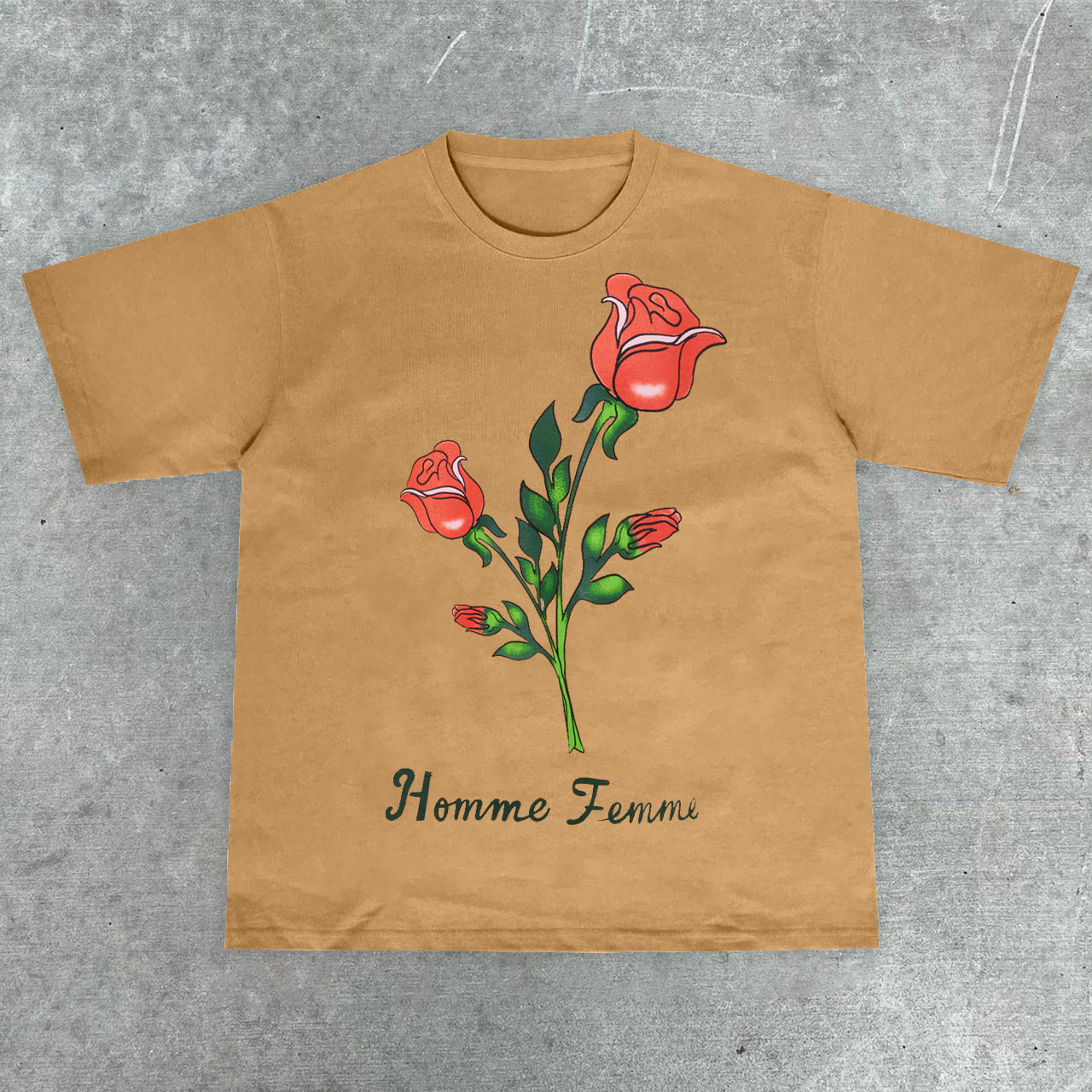 Art flower fashion street casual T-shirt