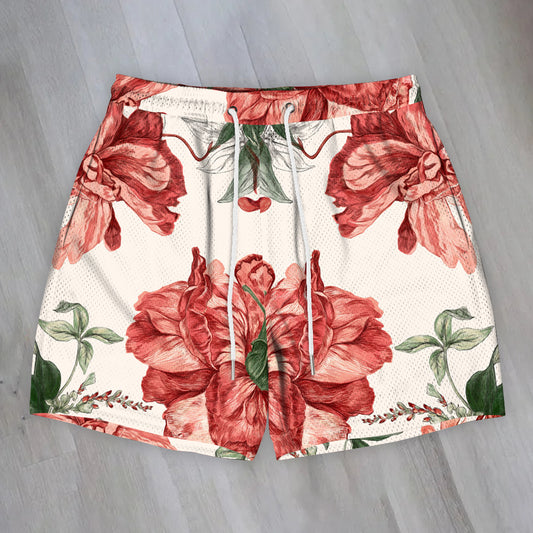 Casual Resort Printed Mesh Shorts