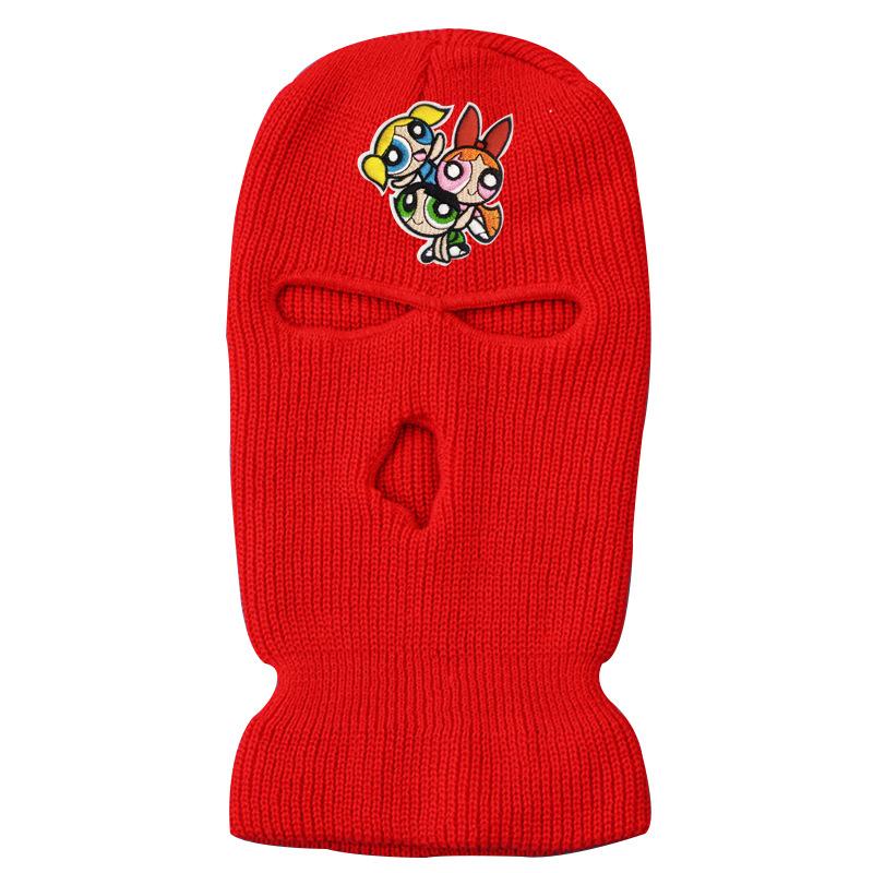 Three-hole wool knit hat ski mask warm hat