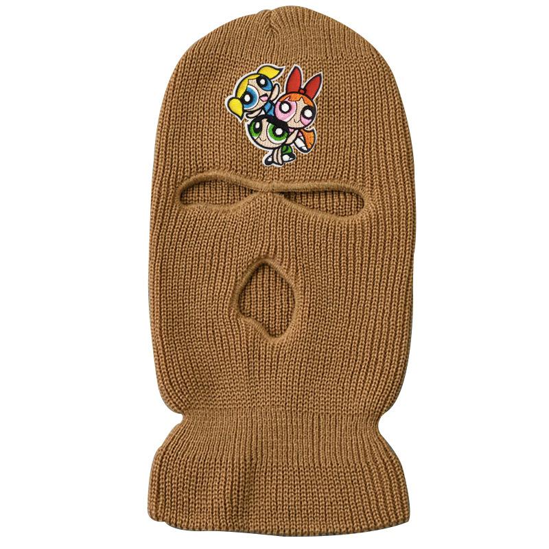 Three-hole wool knit hat ski mask warm hat