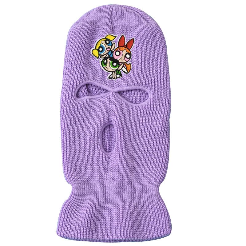 Three-hole wool knit hat ski mask warm hat