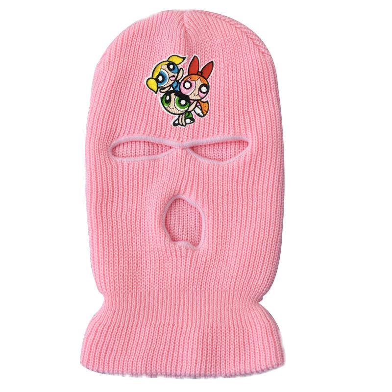 Three-hole wool knit hat ski mask warm hat