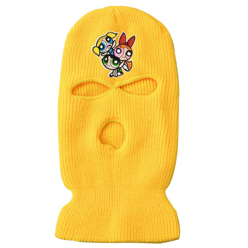 Three-hole wool knit hat ski mask warm hat