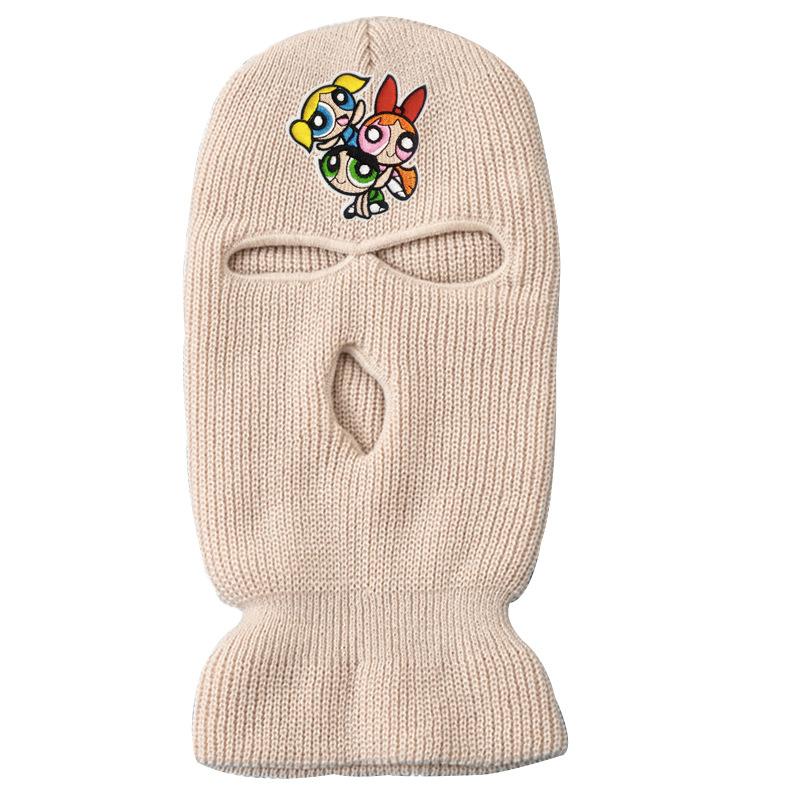 Three-hole wool knit hat ski mask warm hat