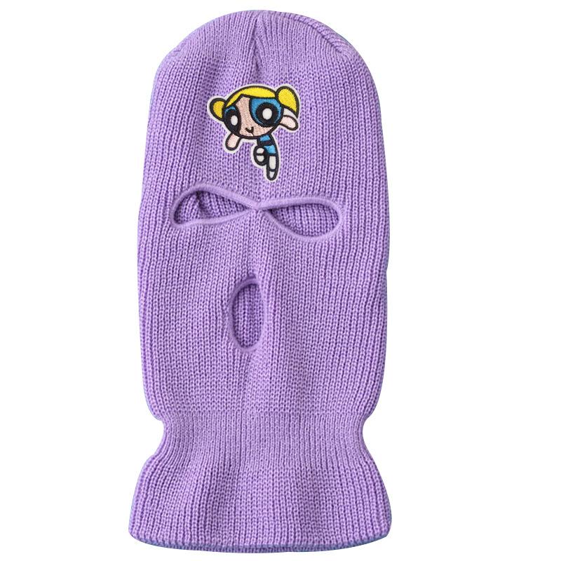 Three-hole wool knit hat ski mask warm hat