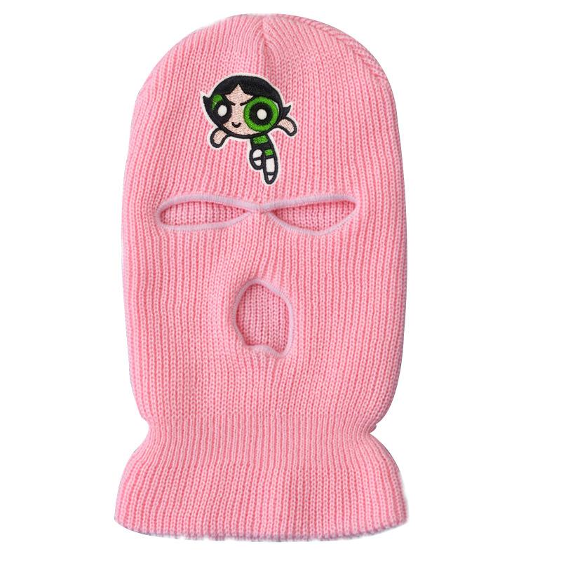 Three-hole wool knit hat ski mask warm hat