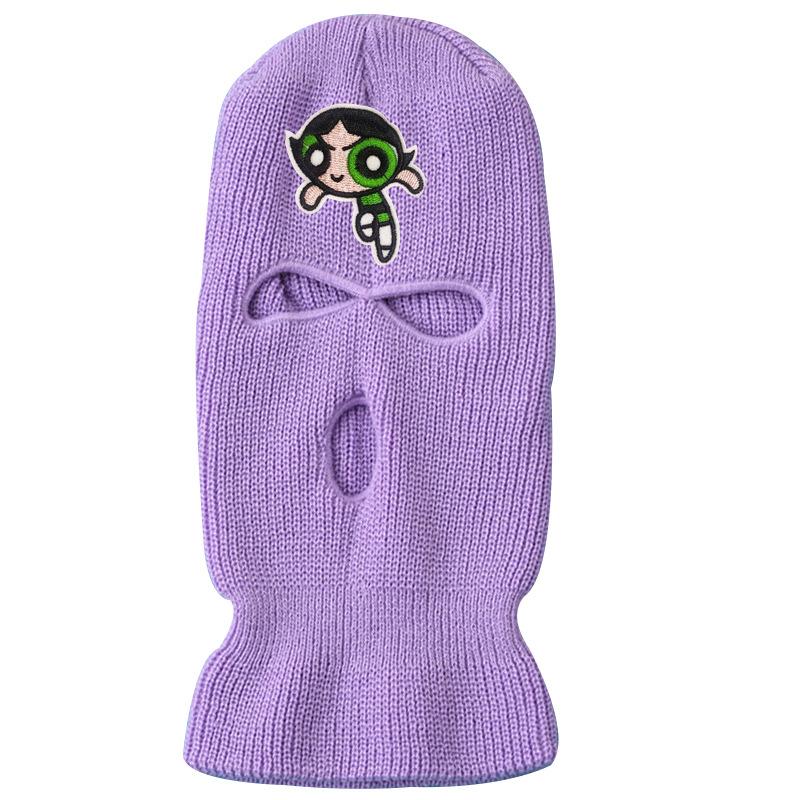 Three-hole wool knit hat ski mask warm hat