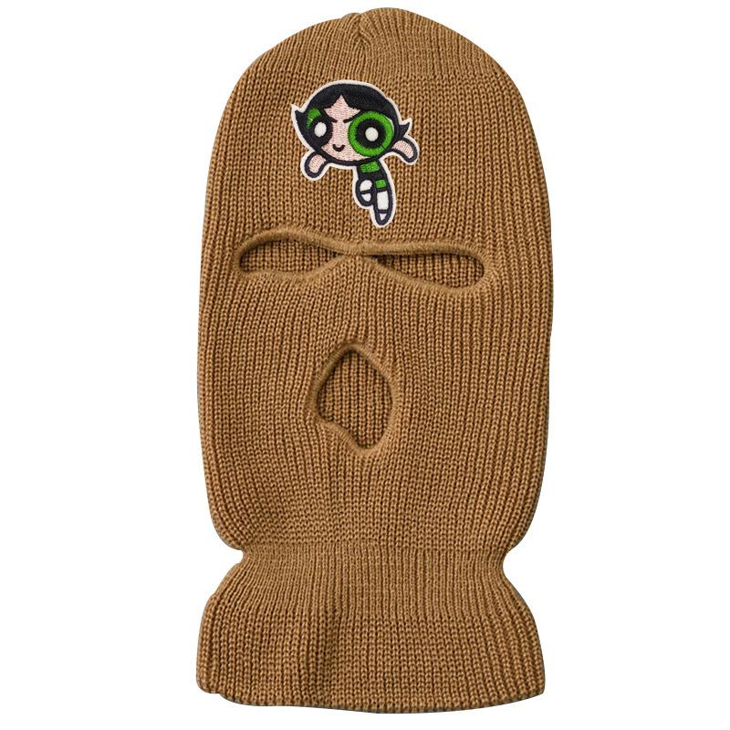 Three-hole wool knit hat ski mask warm hat