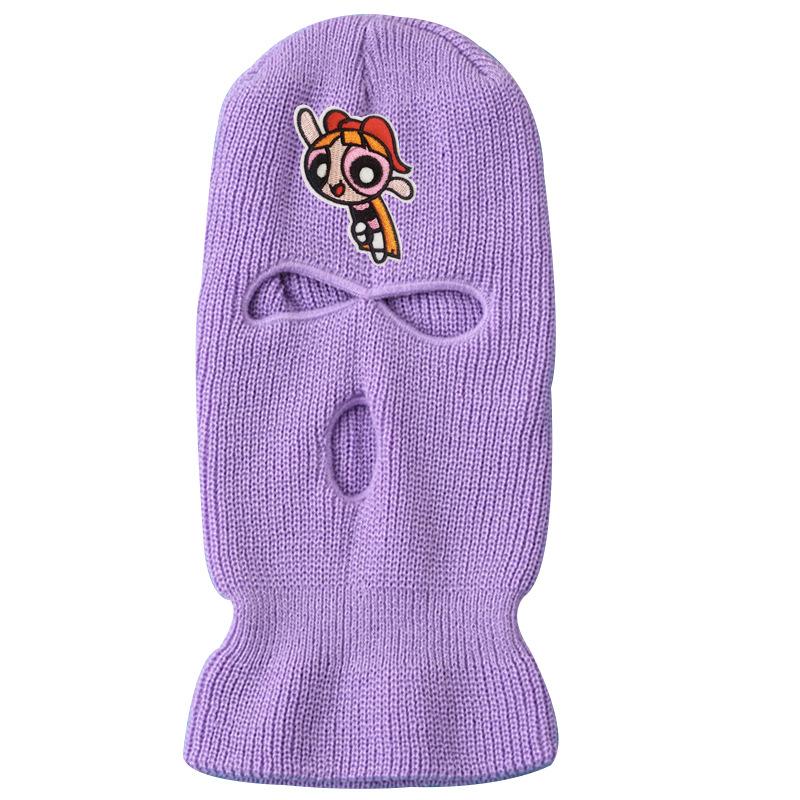 Three-hole wool knit hat ski mask warm hat