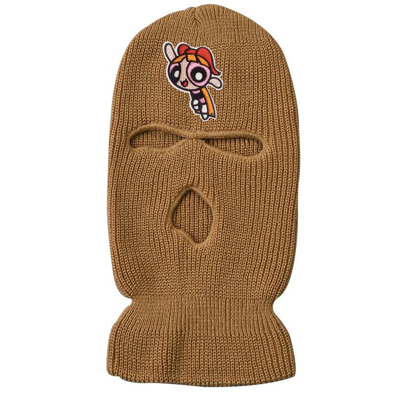 Three-hole wool knit hat ski mask warm hat