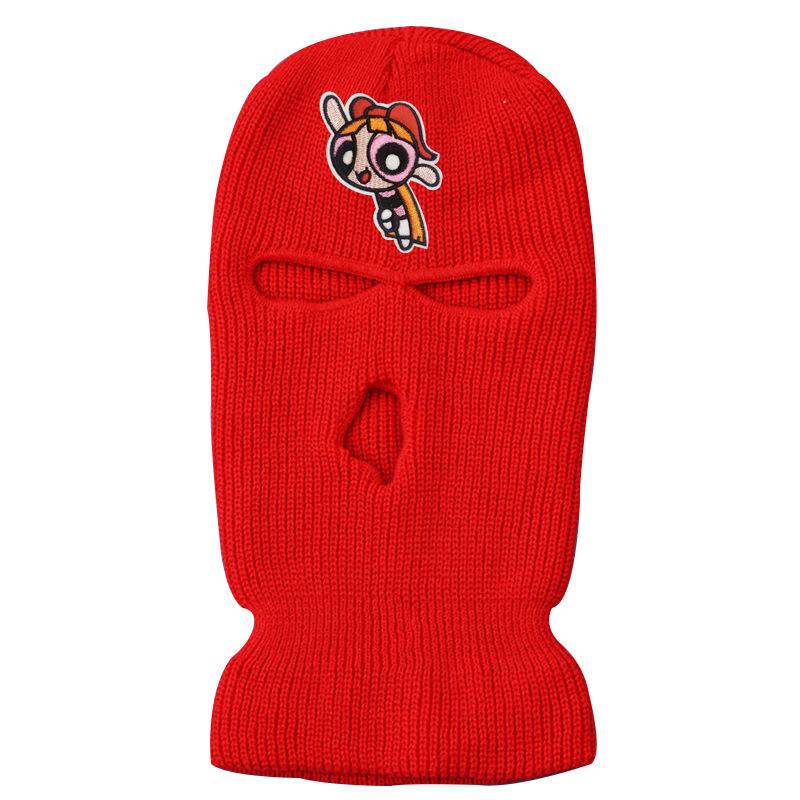 Three-hole wool knit hat ski mask warm hat