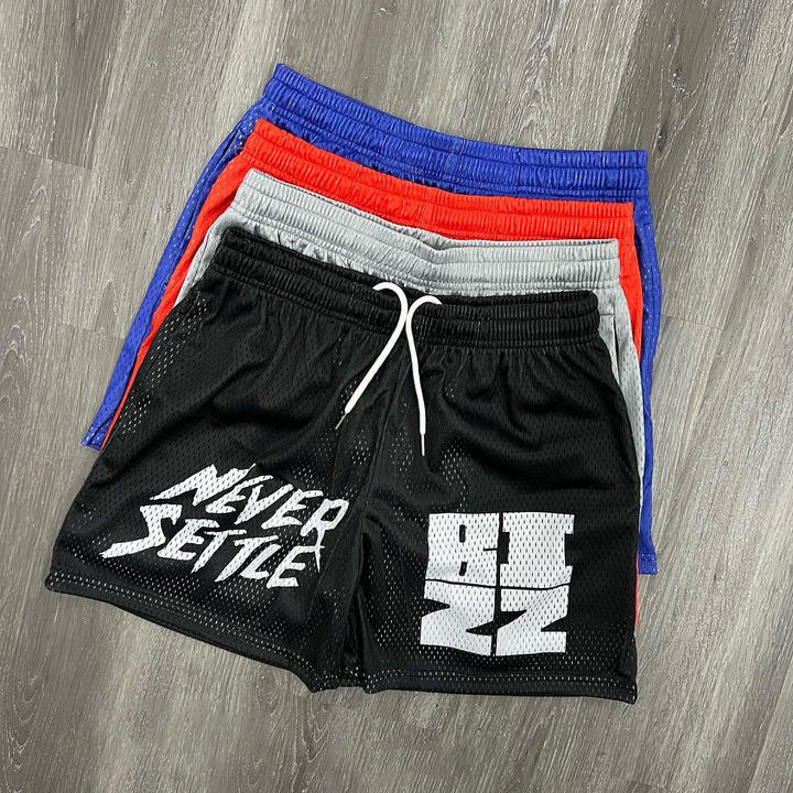 Retro Street Print Mesh Shorts