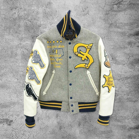 Retro sharpshooter rugby baseball jacket