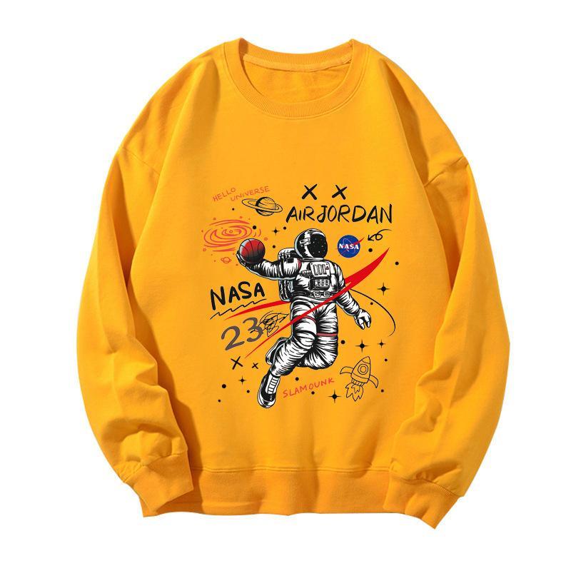 Casual round neck long sleeve printed sweatshirt