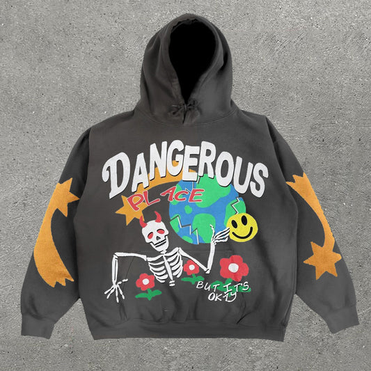 Fashion Print Long Sleeve Hoodie