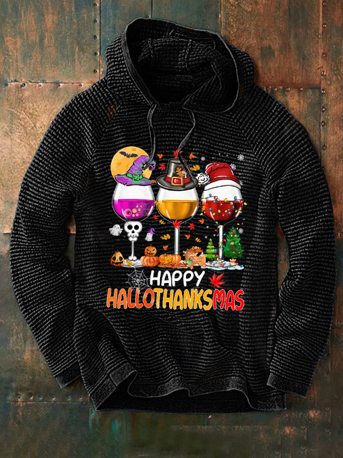 Men's Casual Fashion Halloween Print Long Sleeve Hoodie