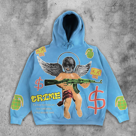 Crime Angel Graphic Hoodie