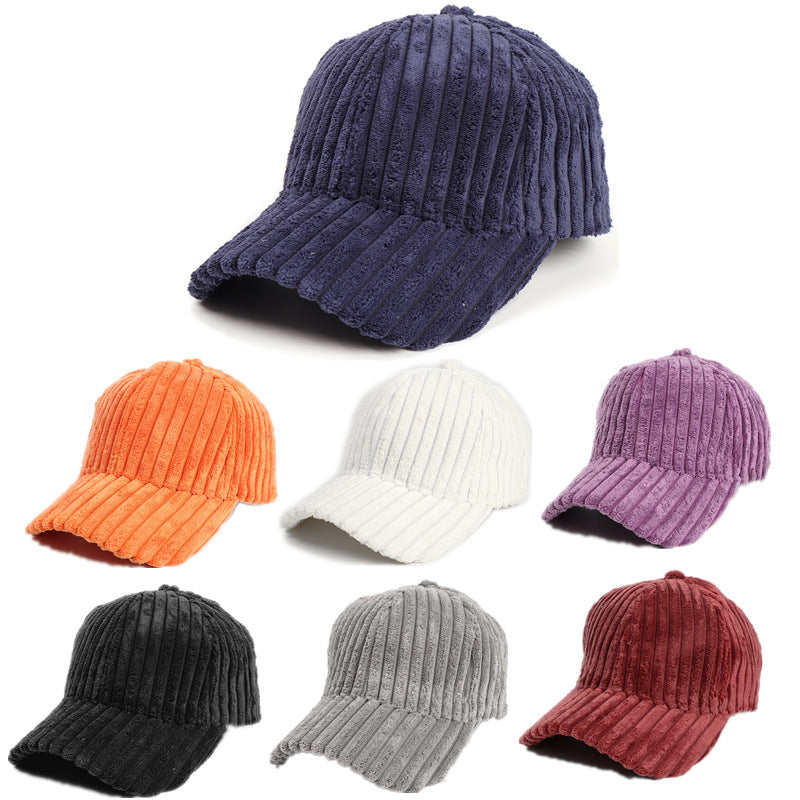 Plush Fashion Warm Solid Color Curved Brim Cap