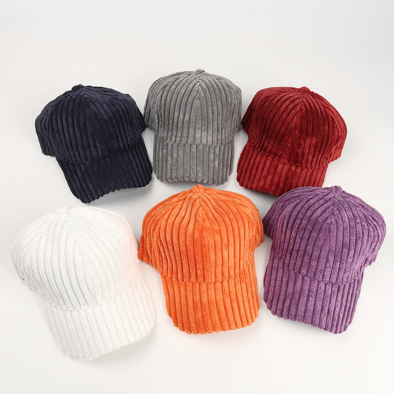 Plush Fashion Warm Solid Color Curved Brim Cap