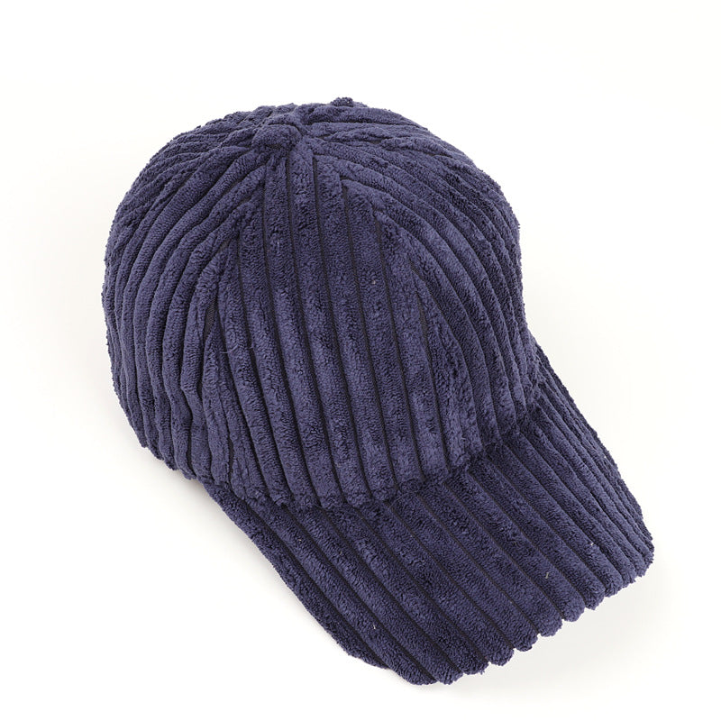 Plush Fashion Warm Solid Color Curved Brim Cap