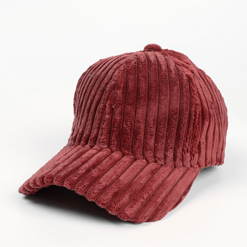 Plush Fashion Warm Solid Color Curved Brim Cap