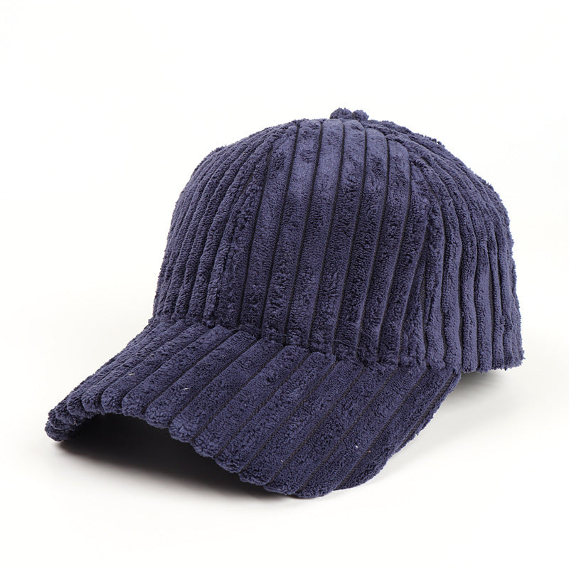 Plush Fashion Warm Solid Color Curved Brim Cap