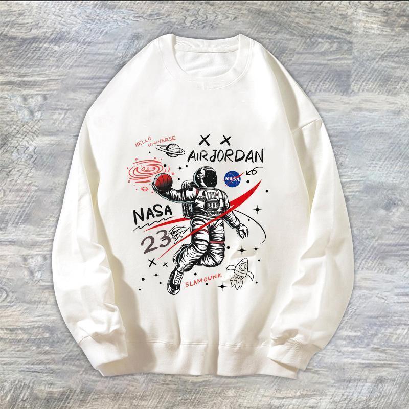 Casual round neck long sleeve printed sweatshirt