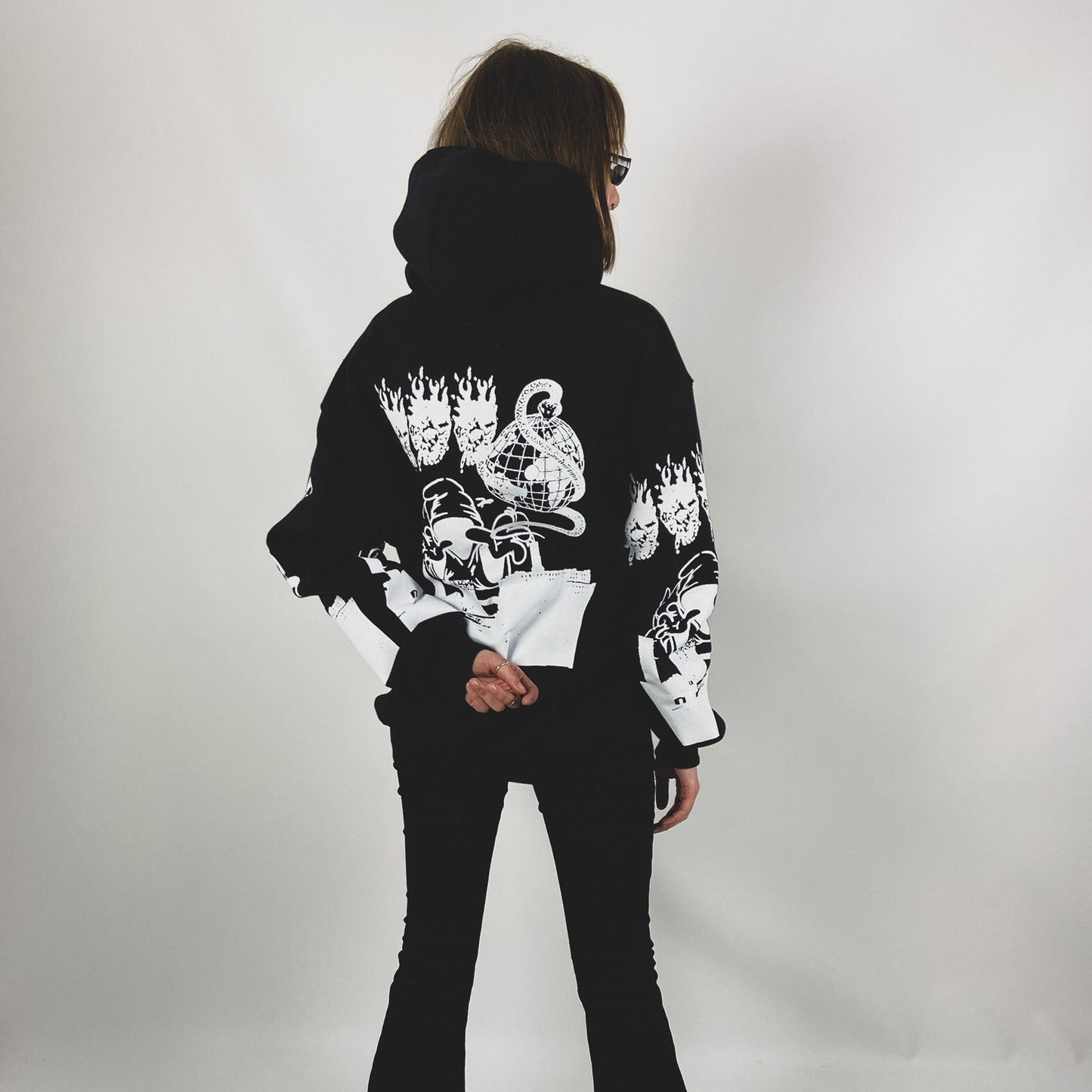 Fashion Vintage Print Casual Loose Long Sleeve Hoodie