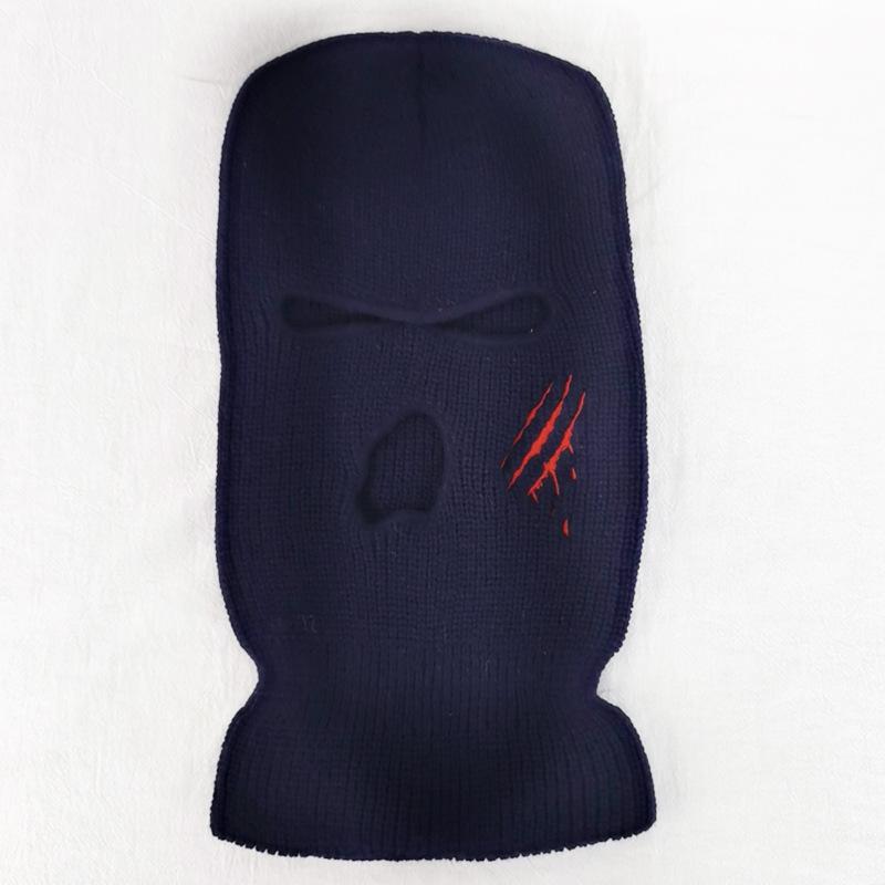 Scratch warmth thickened ski three-hole knitted hat