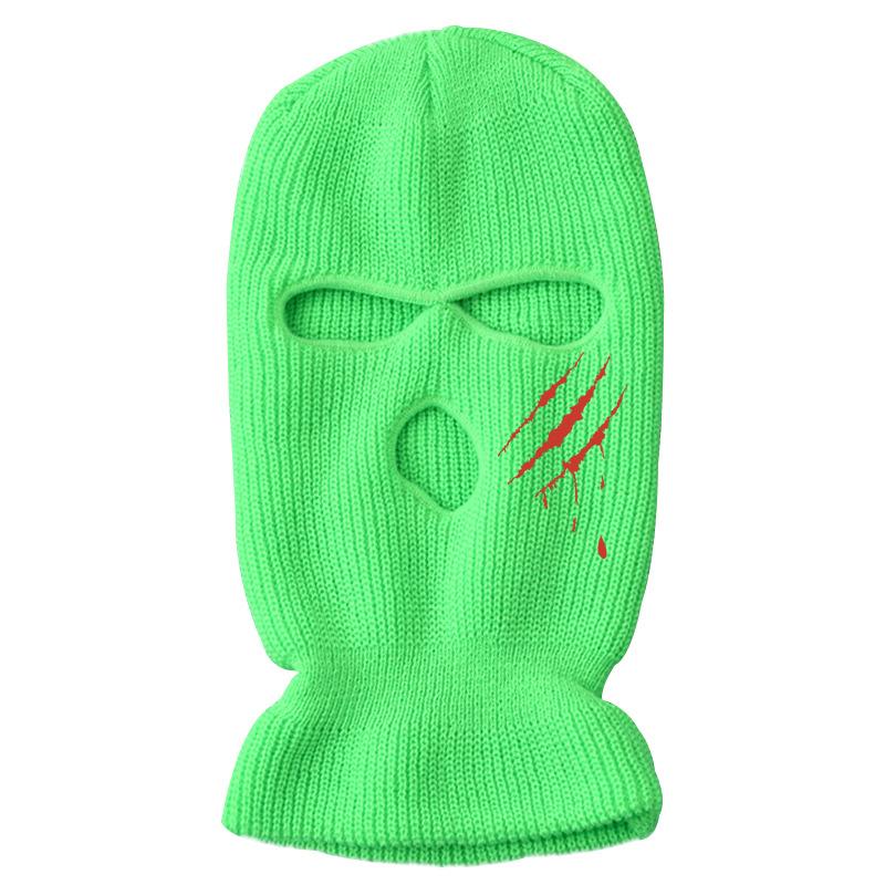 Scratch warmth thickened ski three-hole knitted hat