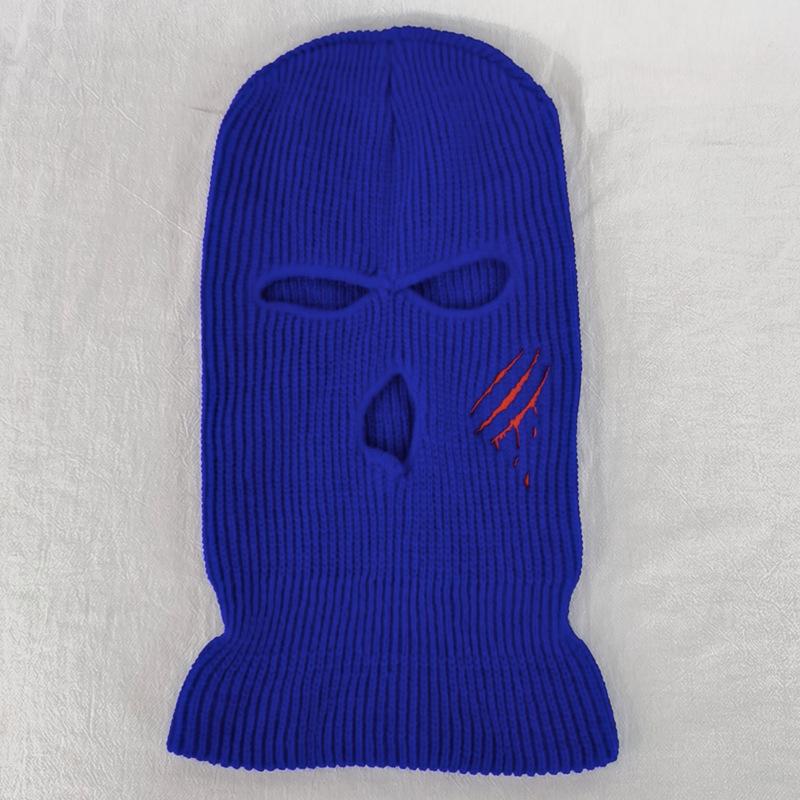 Scratch warmth thickened ski three-hole knitted hat