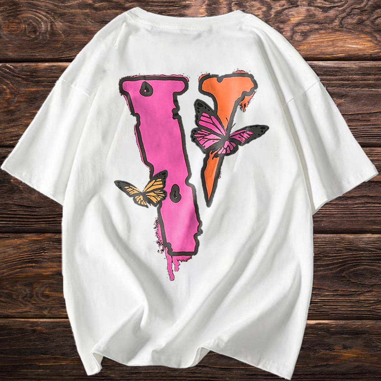 Hip Hop Butterfly Print Short Sleeve T-Shirt