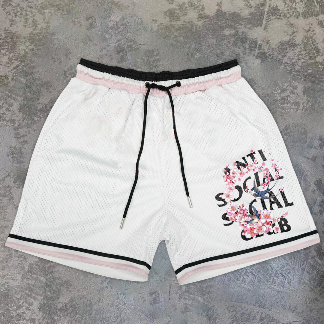 Art Vintage Pattern Fashion Mesh Shorts