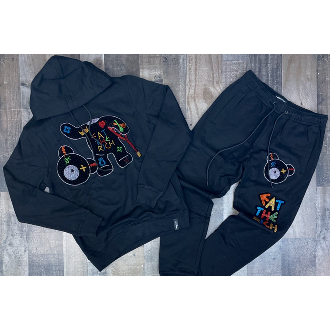 Graffiti decapitated teddy bear casual sports suit