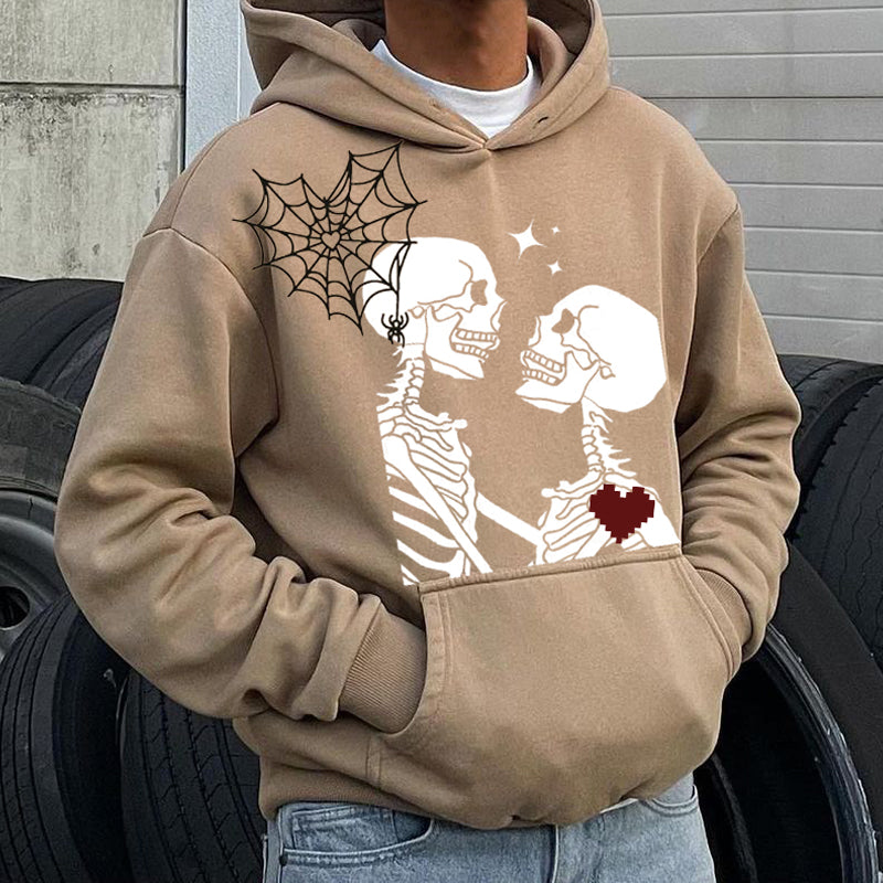 Skeleton Bones Love  Fleece Hoodie