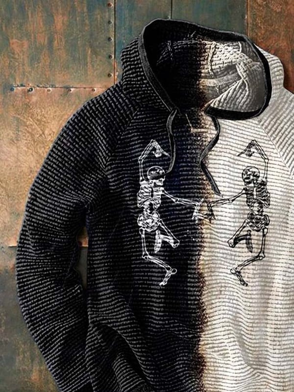 Men's Casual Fashion Skull Print Hoodie