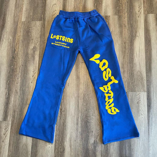 Hip Hop Street Flare Pants Blue