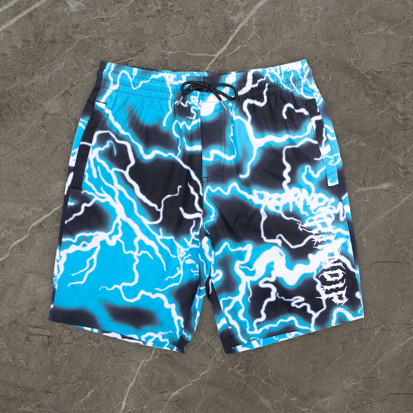 Lightning Retro Print Outdoor Board Shorts