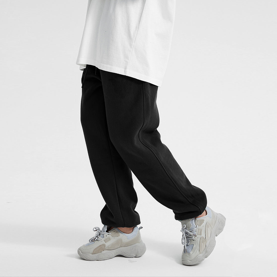 Retro Contrast Casual Plush Street Trousers