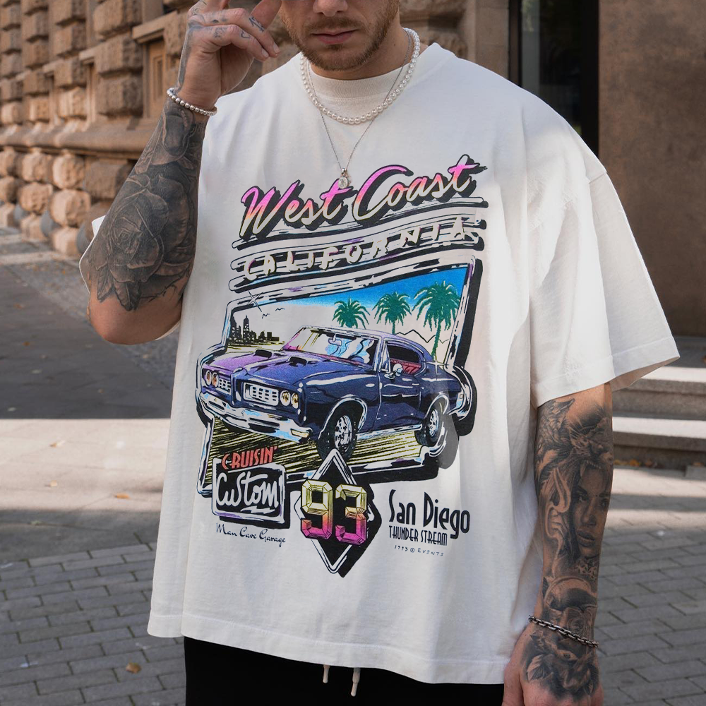 Vintage Chic Racing Print T-Shirt