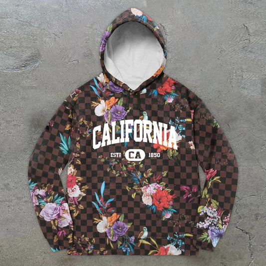 Tide brand retro print Los Angeles hoodie