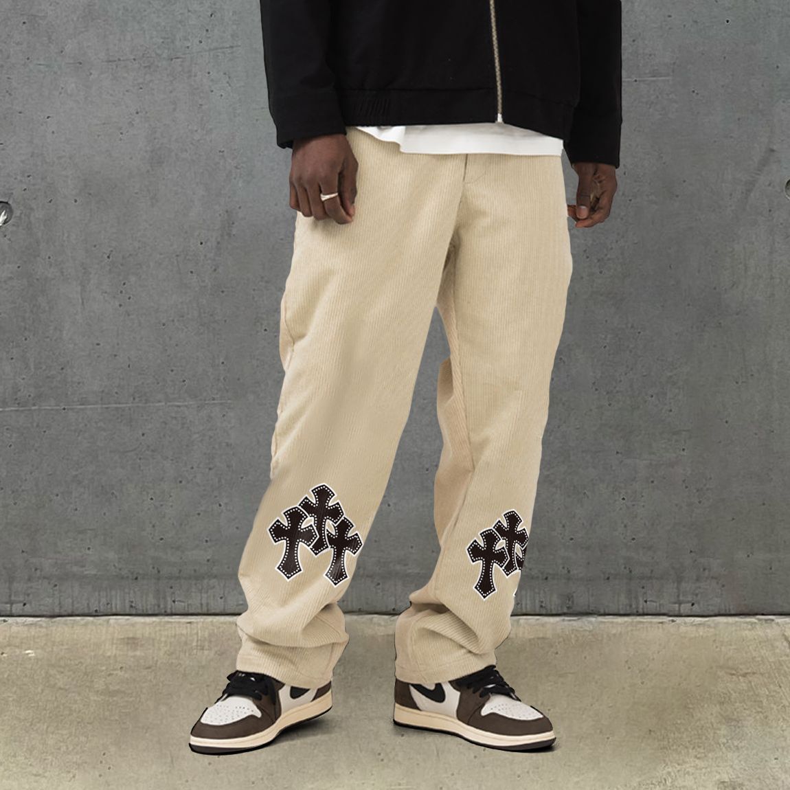 Casual corduroy cross street loose trousers