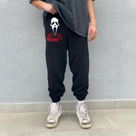 mask print sweatpants