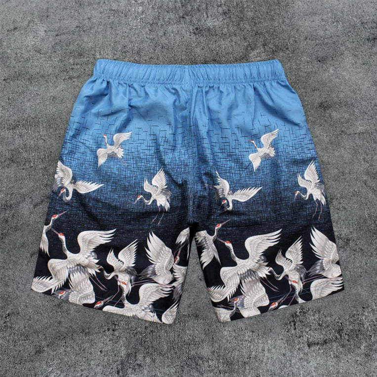 Feihe Seaside Print Casual Beach Shorts