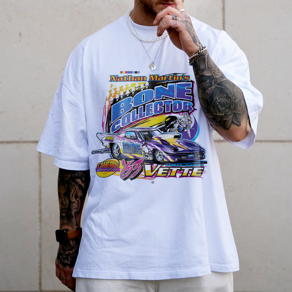 Vintage Chic Racing Print T-Shirt