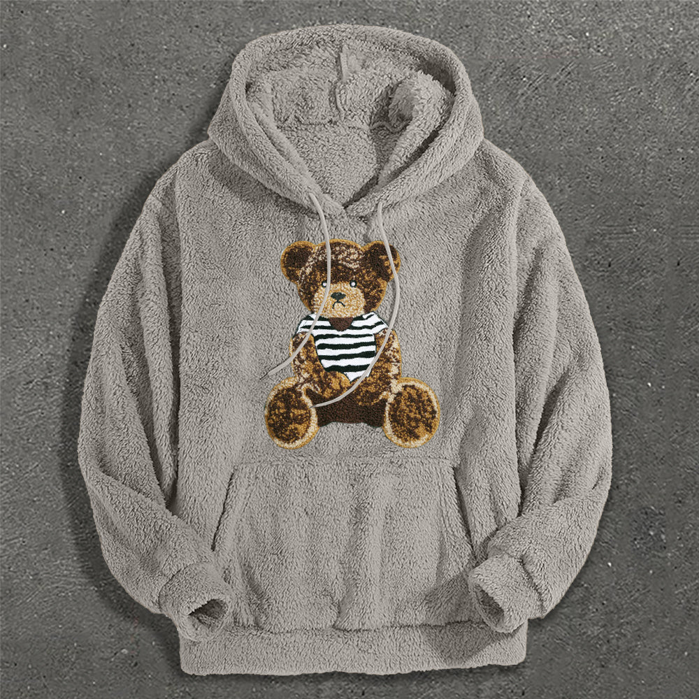 Casual Panda Print Plush Hoodies