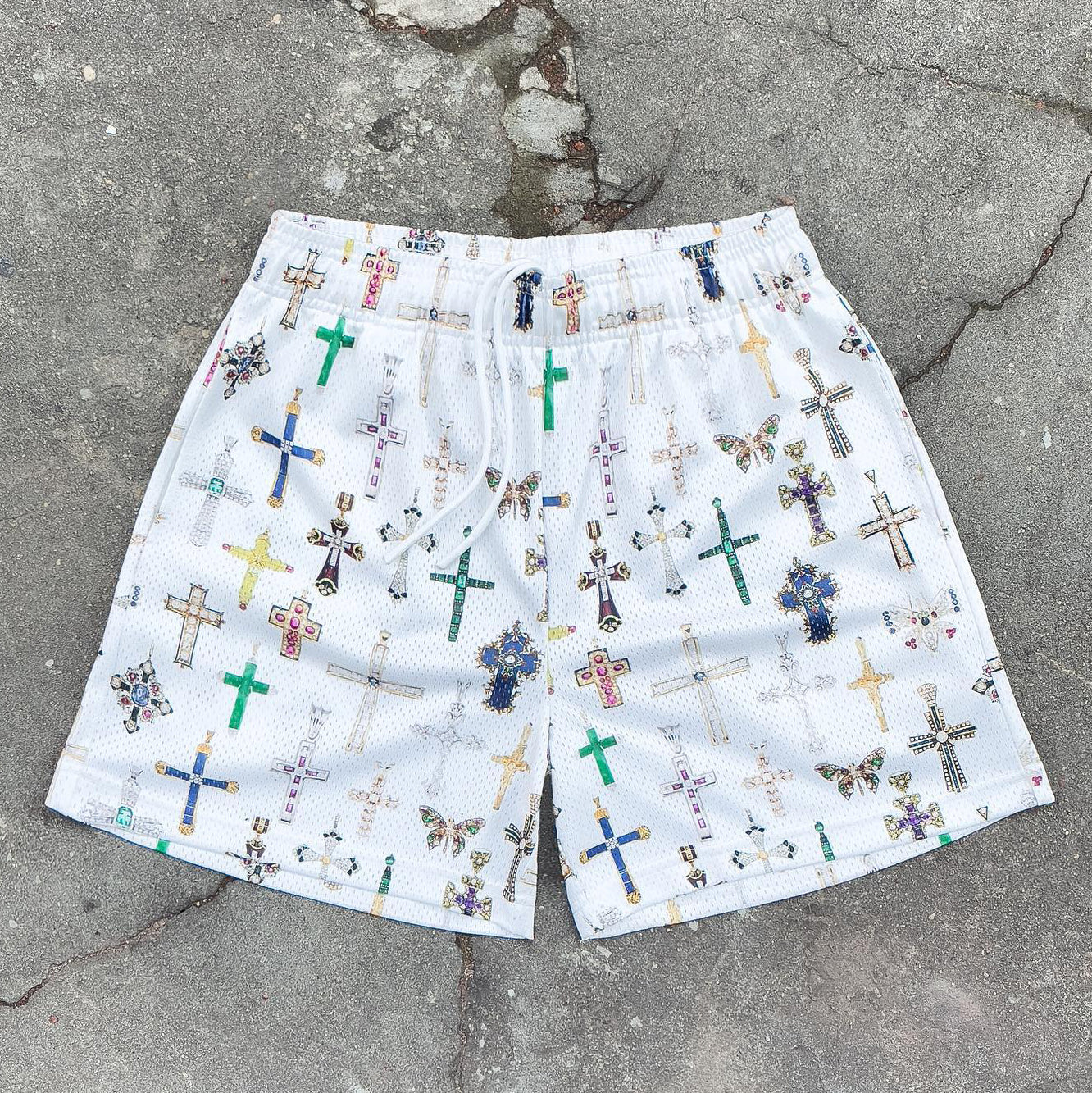 Fashion personality retro cross print shorts