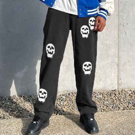 Fashion Skull Print Jeans